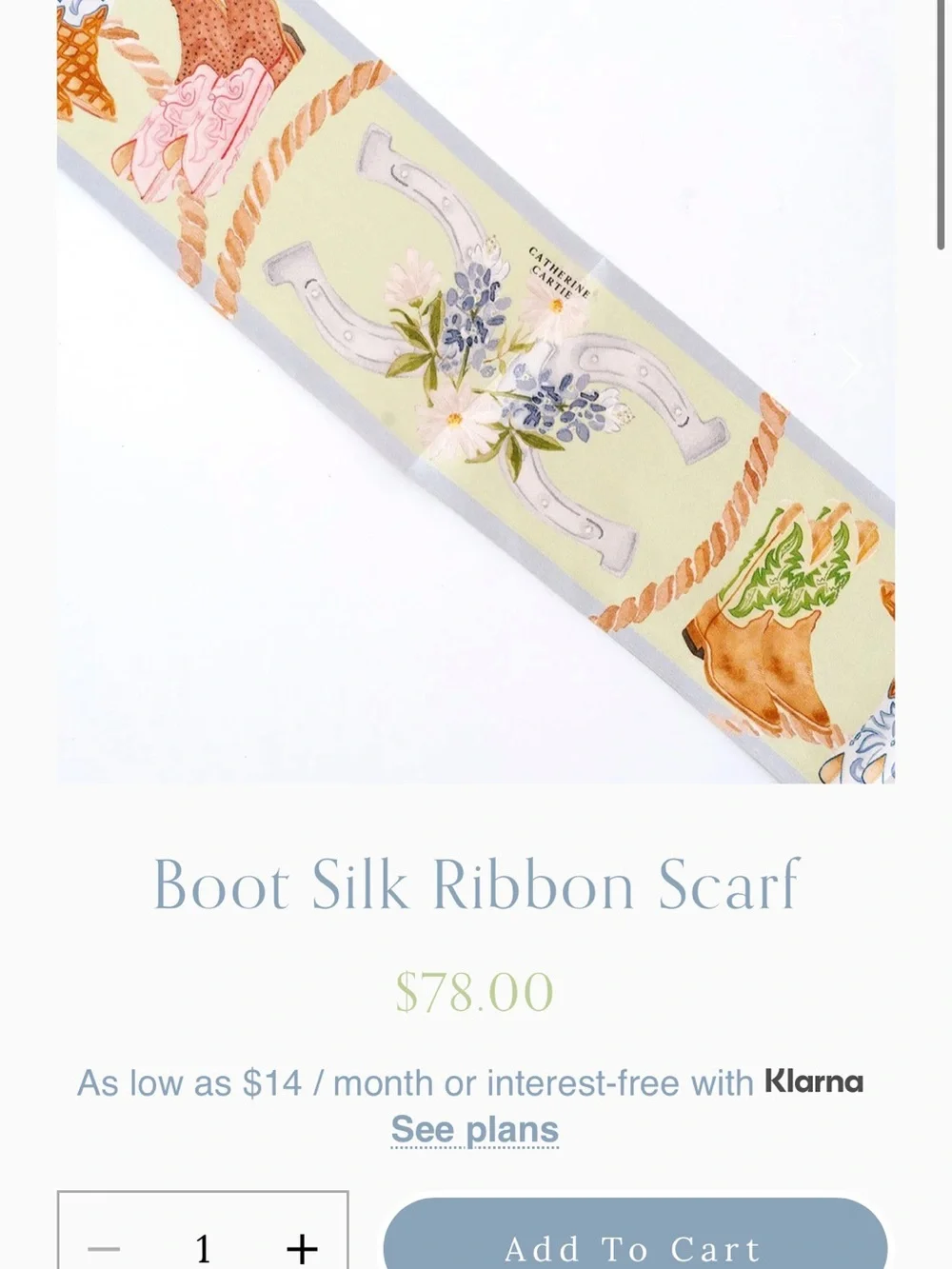 Boot Silk Ribbon Scarf in Pastel Yellow by Catherine Cartie, Fort Worth Artist